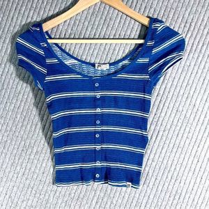 Billabong S Tee Shirt Blue White Stripe T-Shirt Basic